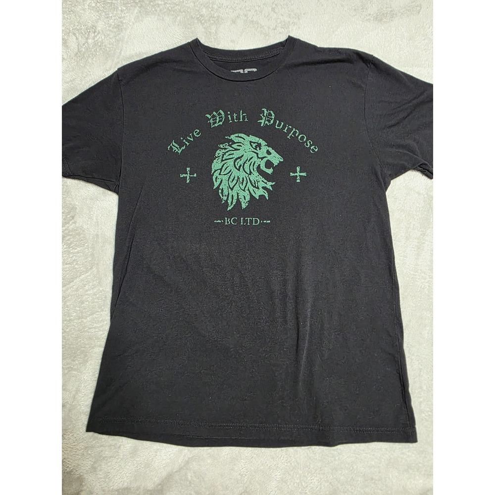 BC Limited Shirt Mens Large Black Live With Purpose Lion Graphic T-Shirt